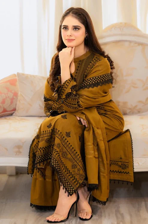 DHANAK Embroidered Unstitched 3PC Set | RF1317