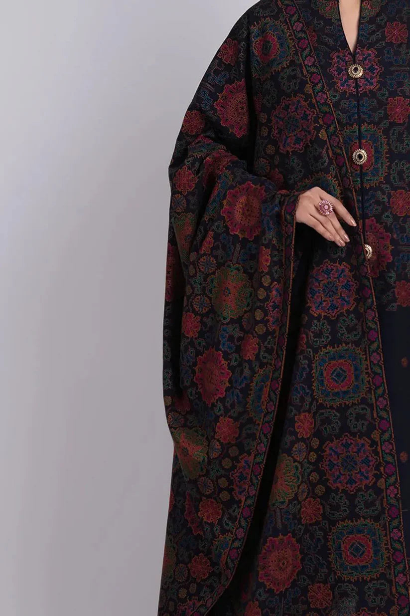 Bareeze 3PC Embroidered Dhanak Suit with Heavy Embroidered Shawal -GA2056